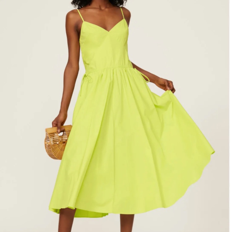 Jason Wu Collective Neon Yellow Midi Fit And Flare Size 14